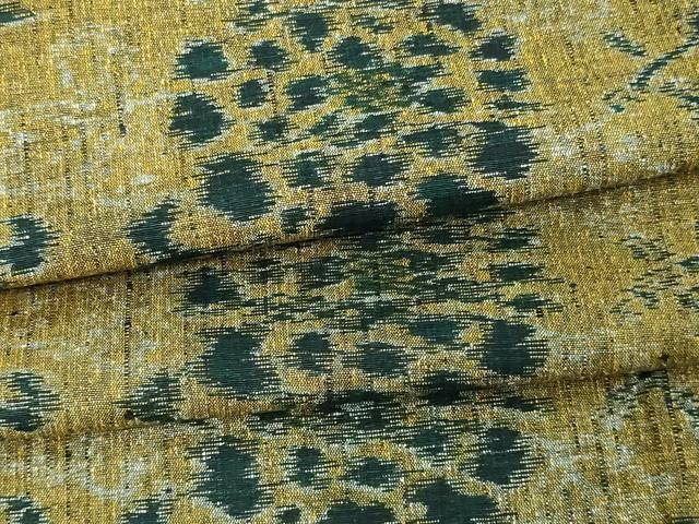 平和屋着物▽上質な紬　単衣　草花文　正絹　逸品　DAAV9536sf