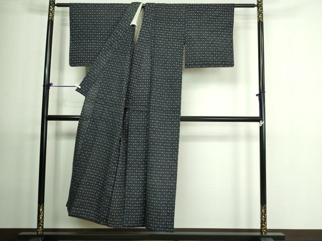 平和屋着物▽久留米絣 単衣 十字絣 綿 逸品 未使用 DAAV9544sf