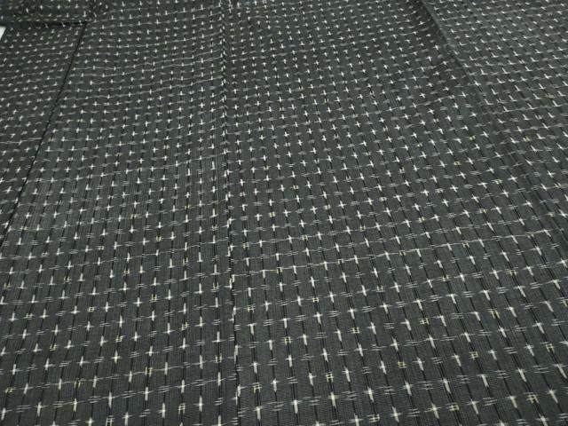 平和屋着物▽久留米絣 単衣 十字絣 綿 逸品 未使用 DAAV9544sf