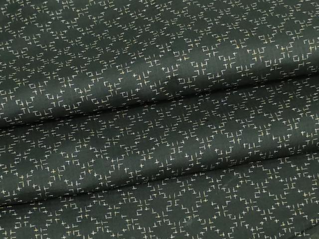 平和屋着物▽本場大島紬　単衣　菱文　黒地　正絹　逸品　DAAV9565sf