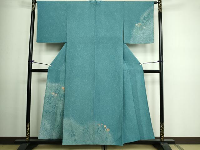 平和屋着物▽創業460年・千總　訪問着　単衣　駒刺繍　本草木漆　草花文　証紙付き　正絹　逸品　DAAV9573sf