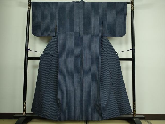 平和屋着物▽上質な紬 単衣 間道 正絹 逸品 DAAV9575sf 紬