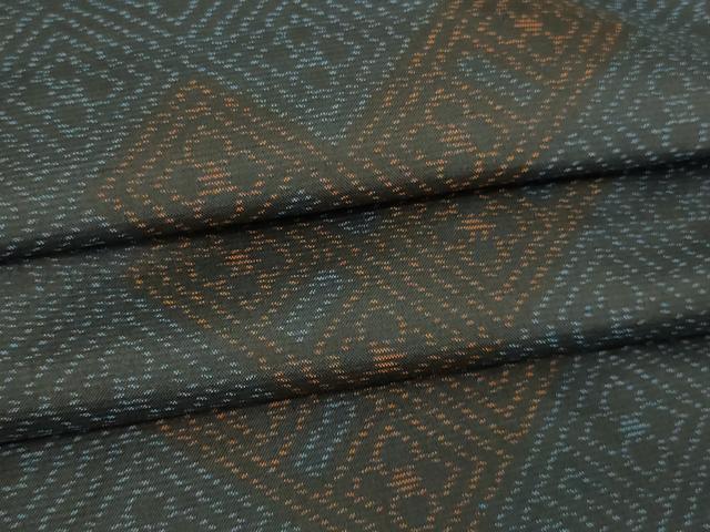 平和屋着物▽本場大島紬　単衣　花菱文　正絹　逸品　DAAV9579sf