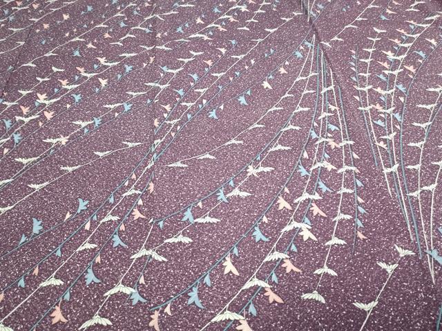 平和屋着物▽小紋　単衣　枝花文　洗える着物　DAAV9585sf