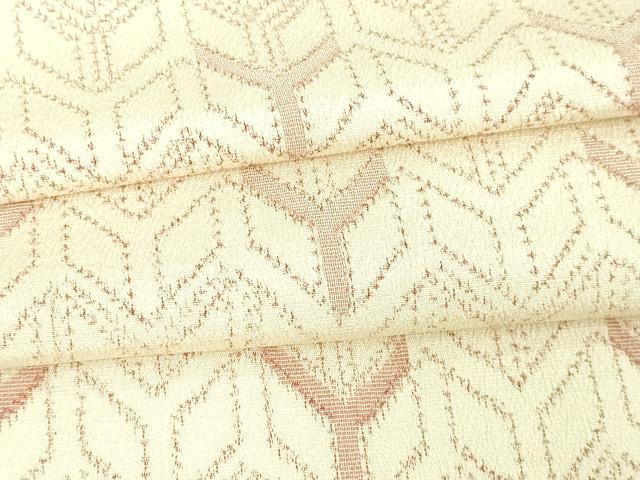 平和屋着物▽上質なお召　単衣　変わり間道　正絹　逸品　DAAV9595sf