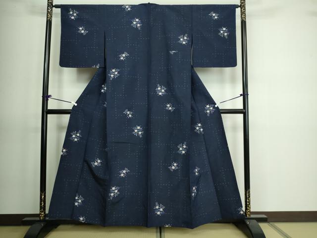 平和屋着物▽小紋　単衣　枝垂桜文　洗える着物　DAAV9728sf 平和屋着物▽小紋 単衣 枝垂桜文 洗える着物 DAAV9728sf