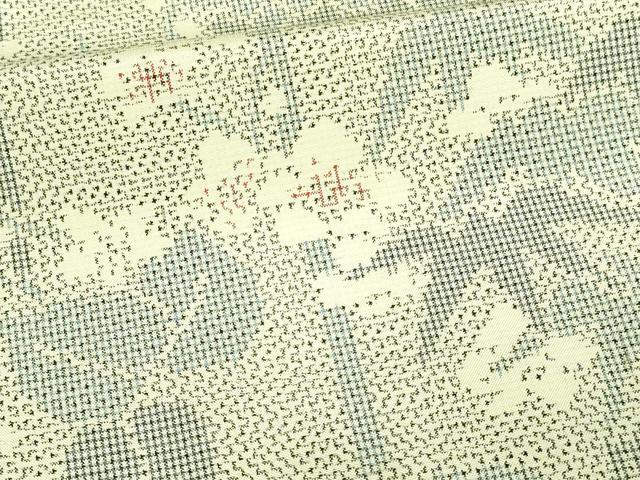 平和屋着物▽上質な紬 単衣 笹竹花文 正絹 逸品 DAAV9617sf 【公式通販】