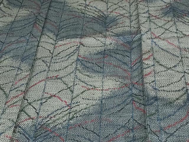 平和屋着物▽上質な紬 単衣 花唐草文 正絹 逸品 CAAS2469xi