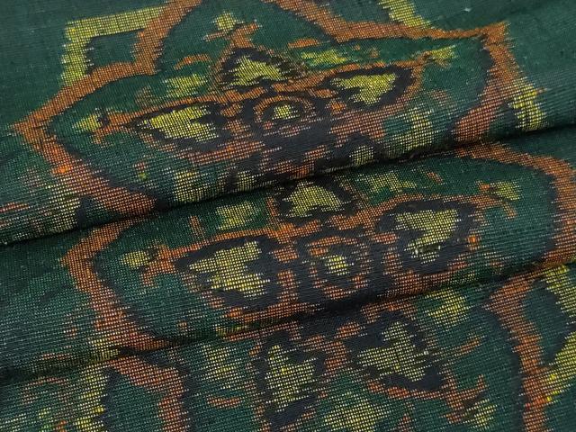 平和屋着物▽上質な紬　単衣　舞花文　正絹　逸品　DAAV9643sf