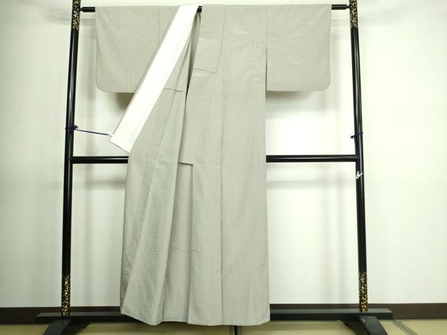 平和屋着物▽上質なお召 単衣 絣文 正絹 逸品 DAAV5952az