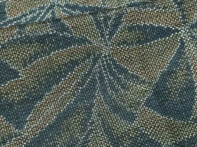 平和屋着物▽上質な紬 単衣 舞花文 正絹 逸品 DAAV9649sf 平和屋