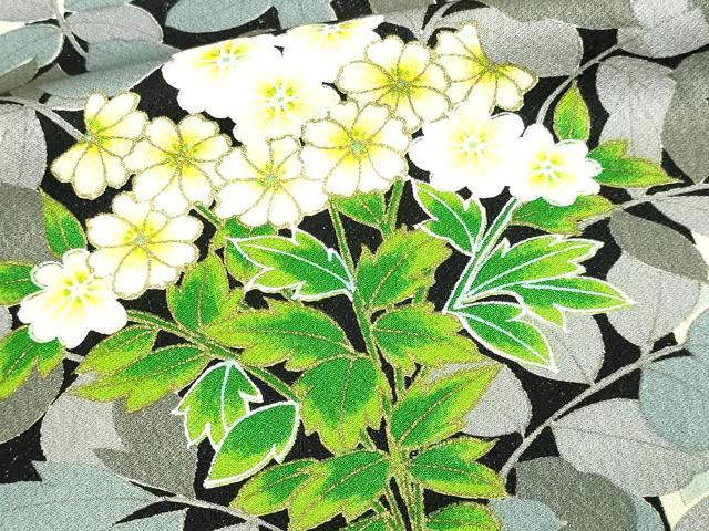 平和屋着物▽上質な小紋　単衣　紫陽花　金彩　正絹　逸品　DAAV9663sf 平和屋着物▽上質な小紋 単衣 紫陽花 金彩 正絹 逸品 DAAV9663sf