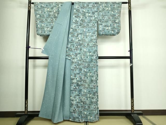 平和屋着物●上質な小紋　切嵌流水文　さが美扱い　正絹　逸品　CAAS7080yc 平和屋着物○上質な小紋 切嵌流水文 さが美扱い 正絹 逸品 CAAS7080yc