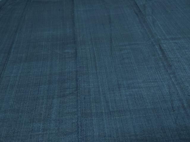 平和屋着物▽上質な紬 単衣 色無地 二藍色 正絹 逸品