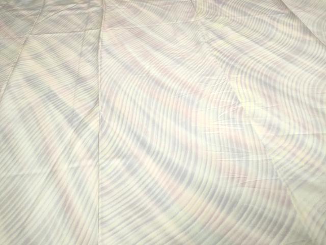 平和屋着物▽上質な小紋　単衣　斜縞　三越扱い　正絹　逸品　DAAV9684sf