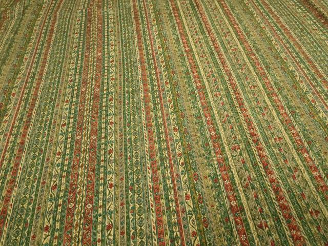 平和屋着物▽上質な紬 単衣 花唐草間道 正絹 逸品 DAAV9694sf