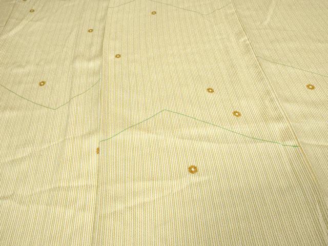 平和屋着物▽上質な小紋　単衣　舞花文　正絹　逸品　DAAV9701sf