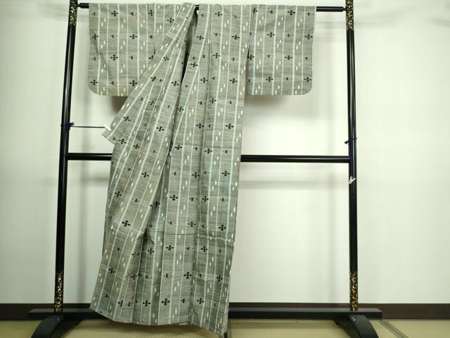 平和屋着物▽上質な紬 単衣 吉祥花文 正絹 逸品 DAAV9703sf