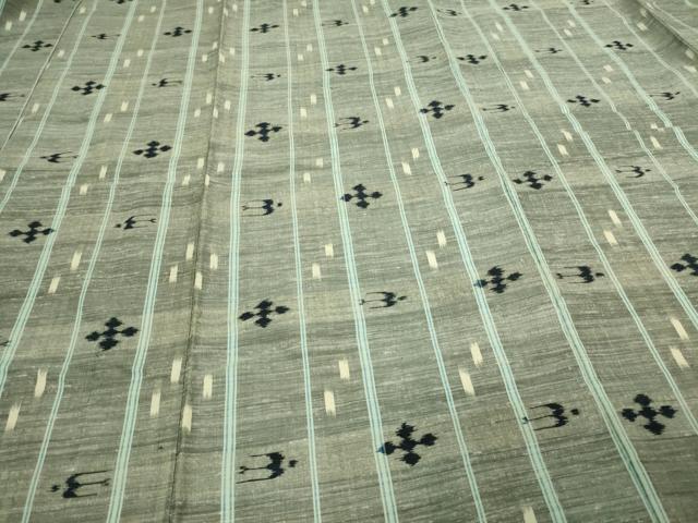 平和屋着物▽上質な紬 単衣 吉祥花文 正絹 逸品 DAAV9703sf