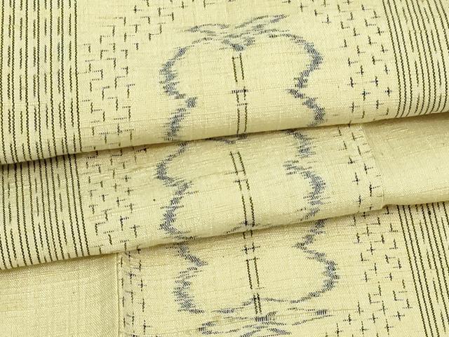 平和屋着物▽上質な紬　単衣　亀甲花文　正絹　逸品　DAAV9704sf