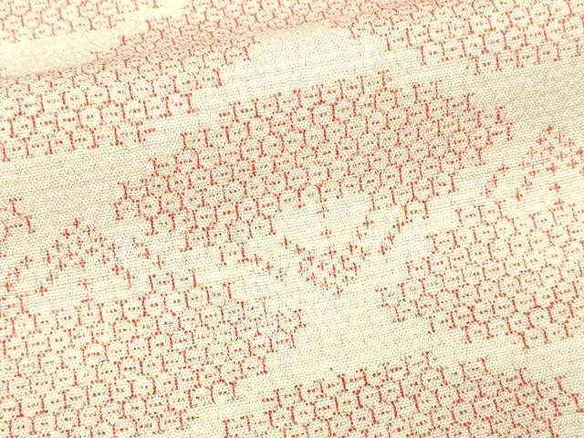 平和屋着物▽本塩沢 単衣 舞扇文 正絹 逸品 DAAV9709sf