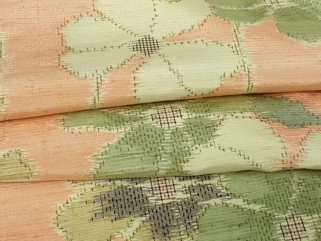 平和屋着物▽上質な紬　単衣　舞花文　正絹　逸品　DAAV9731sf