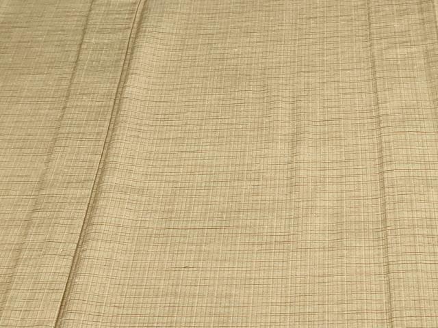 平和屋着物▽上質な紬 単衣 格子 正絹 逸品 DAAV9733sf