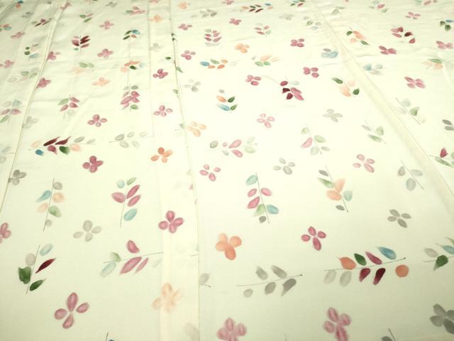 平和屋着物▽上質な小紋　単衣　枝葉文　正絹　逸品　未使用　DAAV9737sf