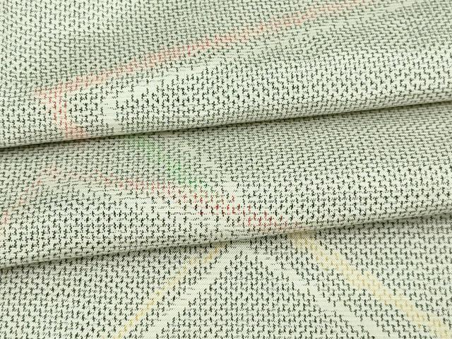 平和屋着物▽上質な紬　単衣　抽象文様　正絹　逸品　DAAV9744sf