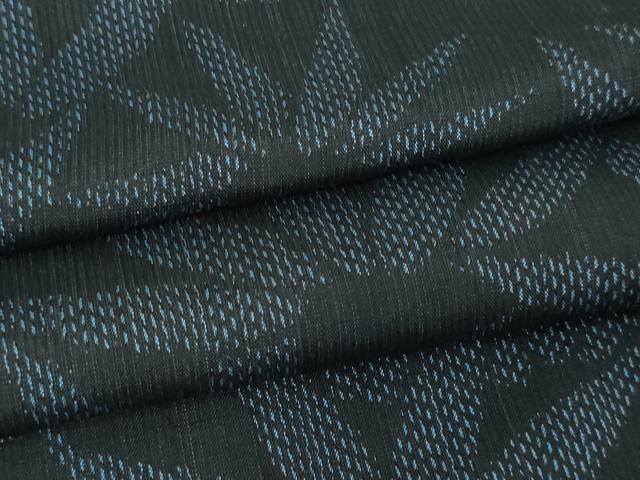 平和屋着物▽上質な紬　単衣　笹の葉文　正絹　逸品　DAAV9745sf