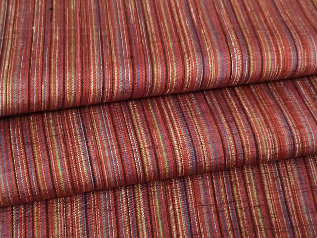 平和屋着物▽上質な紬　単衣　間道　正絹　逸品　DAAV9749sf