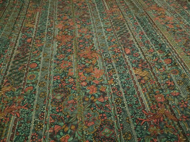 平和屋着物▽小紋　単衣　鳳凰更紗花文　洗える着物　DAAV9753sf