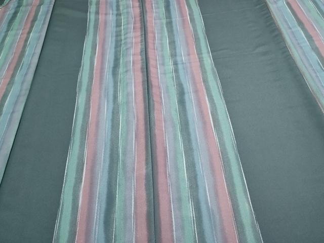 平和屋着物▽小紋　単衣　間道　洗える着物　DAAV9756sf