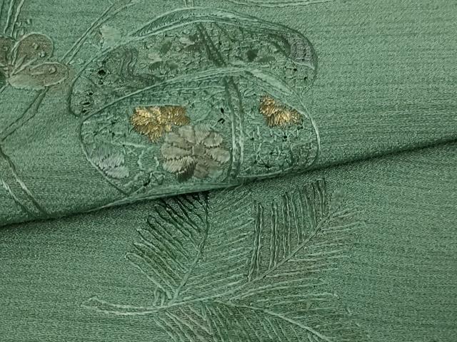 平和屋着物▽中国三大刺繍 汕頭刺繍 スワトウ刺繍 総刺繍 訪問着 単衣