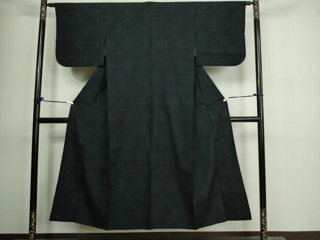 平和屋着物▽結城紬　単衣　舞花文　正絹　逸品　DAAV9854sf 平和屋着物▽結城紬 単衣 舞花文 正絹 逸品 DAAV9854sf