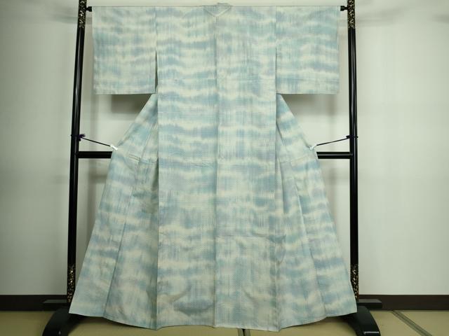 平和屋着物▽上質な紬 単衣 霞文 正絹 逸品 DAAV9858sf