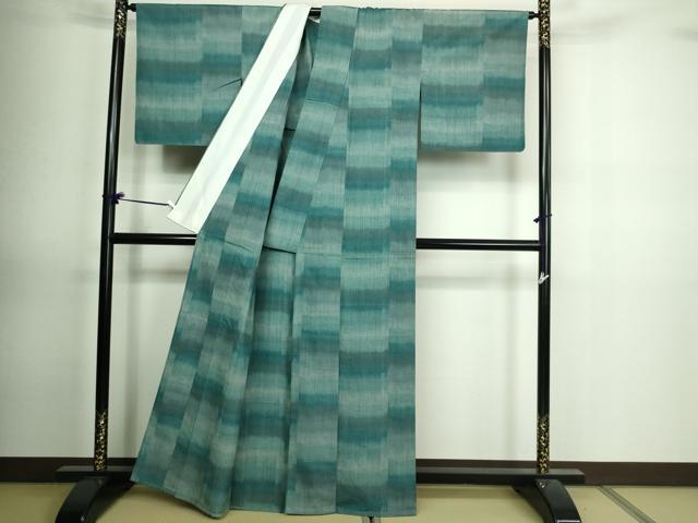 平和屋着物▽上質な紬 単衣 霞文 正絹 逸品 DAAV9858sf