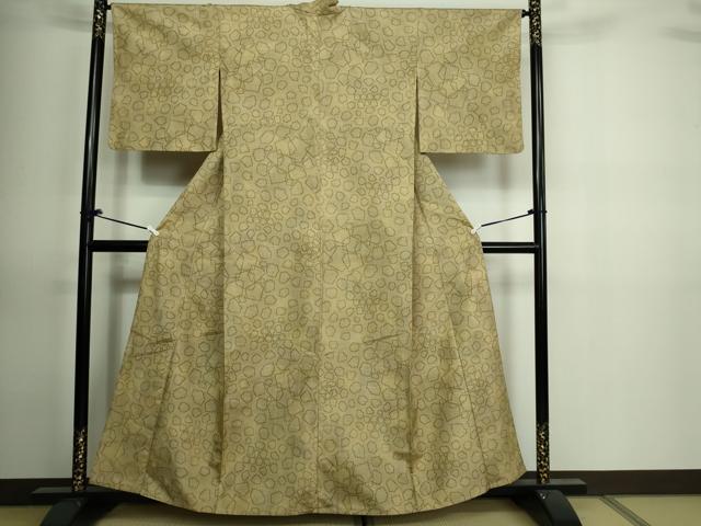 平和屋着物▽上質な紬　単衣　抽象文様　正絹　逸品　DAAV9865sf 平和屋着物▽上質な紬 単衣 抽象文様 正絹 逸品 DAAV9865sf 【公式通販】