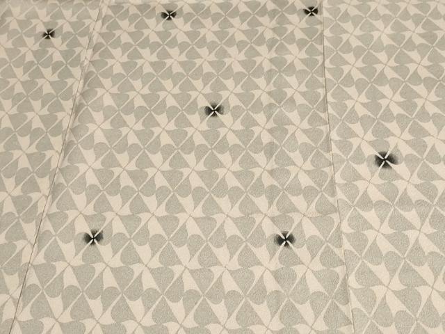 平和屋着物▽上質な小紋 単衣 型染め 花尽くし文 正絹 逸品