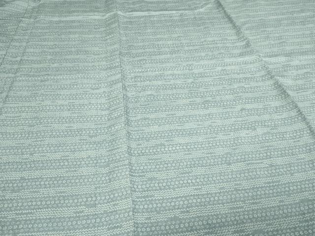 平和屋着物▽上質な小紋　単衣　紬地　花唐草文　正絹　逸品　未使用　DAAV9872sf