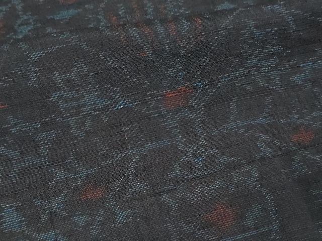 平和屋着物▽結城縮 単衣 洋花文 正絹 逸品 DAAV9876sf