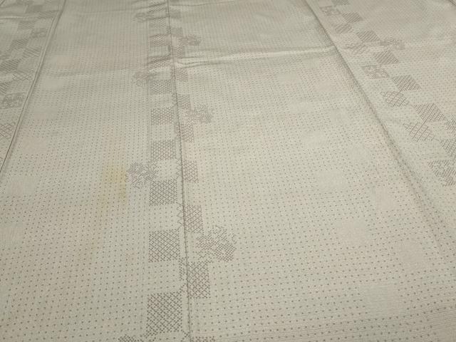 平和屋着物▽本塩沢　単衣　草花間道　高島屋扱い　正絹　逸品　DAAV9917sf