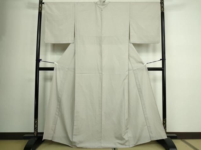 平和屋着物▽雪屋しおざわ　単衣　薄梅鼠色　証紙付き　正絹　逸品　DAAV9923sf_1
