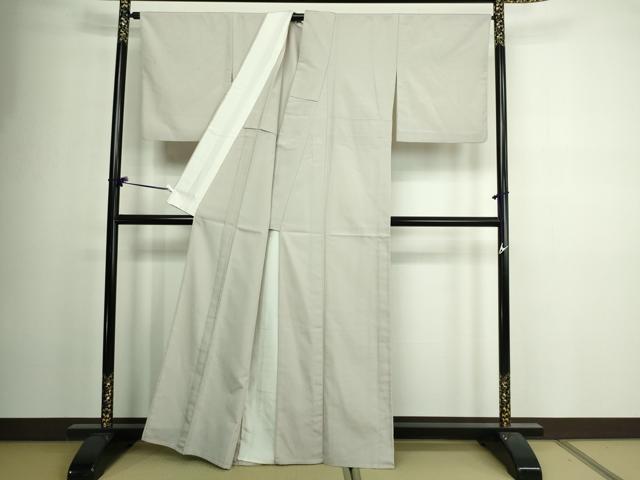平和屋着物▽雪屋しおざわ　単衣　薄梅鼠色　証紙付き　正絹　逸品　DAAV9923sf_2
