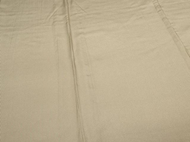 平和屋着物▽江戸小紋　単衣　縞　万筋　煎茶色×白色　正絹　逸品　DAAV9949sf