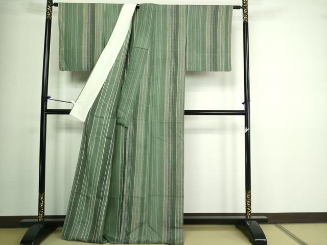 平和屋着物▽上質な紬 単衣 間道 正絹 逸品 DAAV9961sf 紬