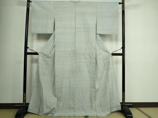 平和屋着物▽上質な紬 単衣 藍 霞文 正絹 逸品 DAAV9962sf 紬