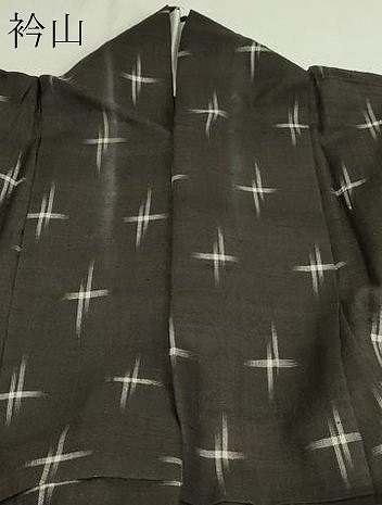 平和屋着物▽上質な紬 単衣 十字絣 正絹 逸品 DAAV9984sf