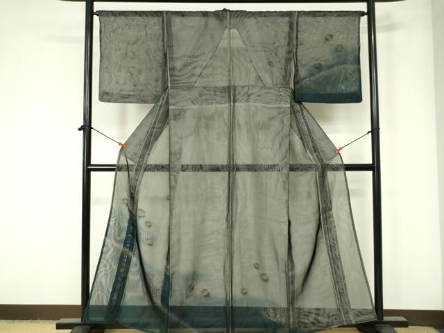 平和屋着物▽訪問着　無双　紗袷　紗×紗　雫　正絹　逸品　DAAW0300op