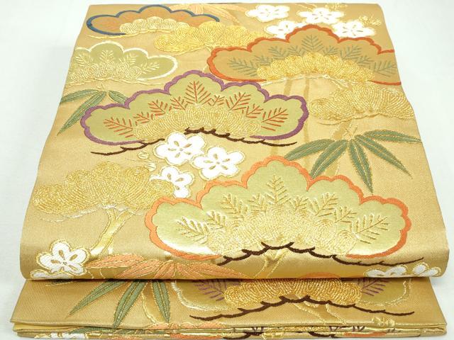 ベストストア日本一受賞店！■平和屋着物■六通柄袋帯　唐織　短冊花尽くし文　金糸　逸品ca020 ベストストア日本一受賞店！□平和屋着物□両面 六通柄袋帯